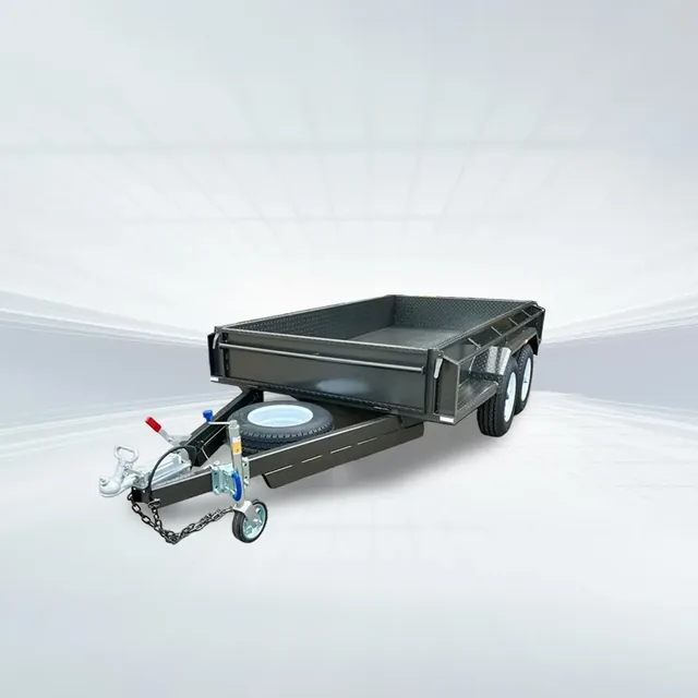 10x5 tandem trailer with 1990kg GVM, full checker plate floor and sides, 380mm height, and full tie-down rails in clean studio setting.