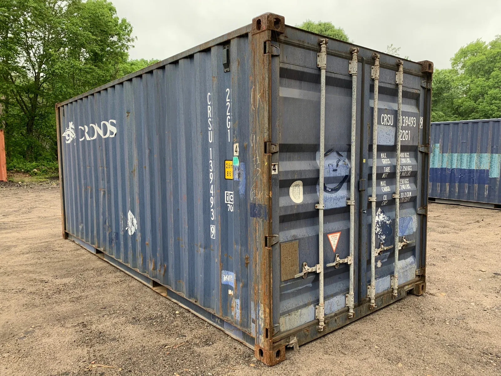 20′ x 8′ x 8.5′ Tall –Used Shipping / Storage Container-Wind and Watertight – Blue