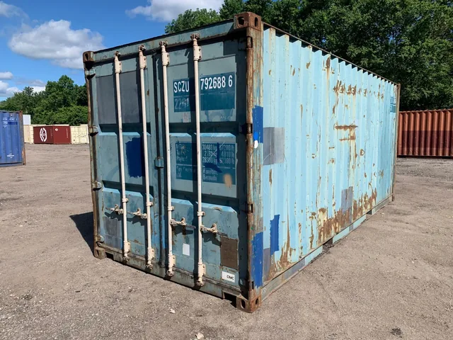 20′ x 8′ x 8.5′ Tall –Used Shipping / Storage Container-Wind and Watertight – Blue