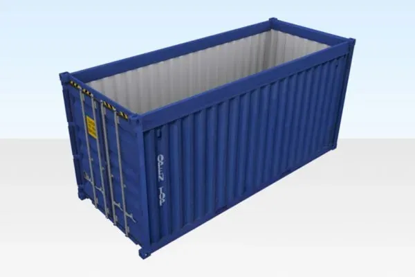 20ft Used Open Top Shipping Container – Cargo Worthy – Blue