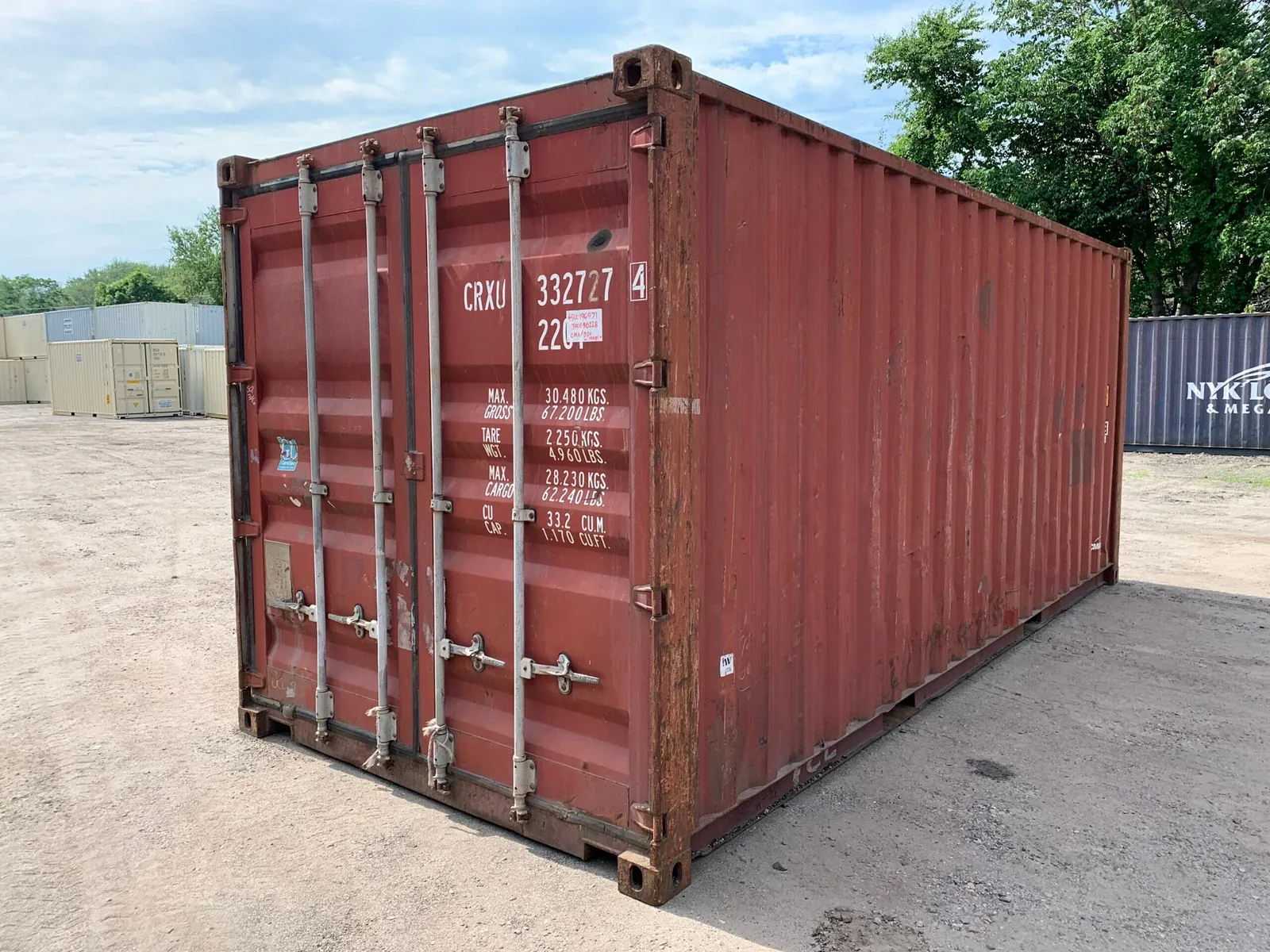 20ft Used Shipping Container (8.5ft Tall) – Brick Red – Wind & Watertight Storage