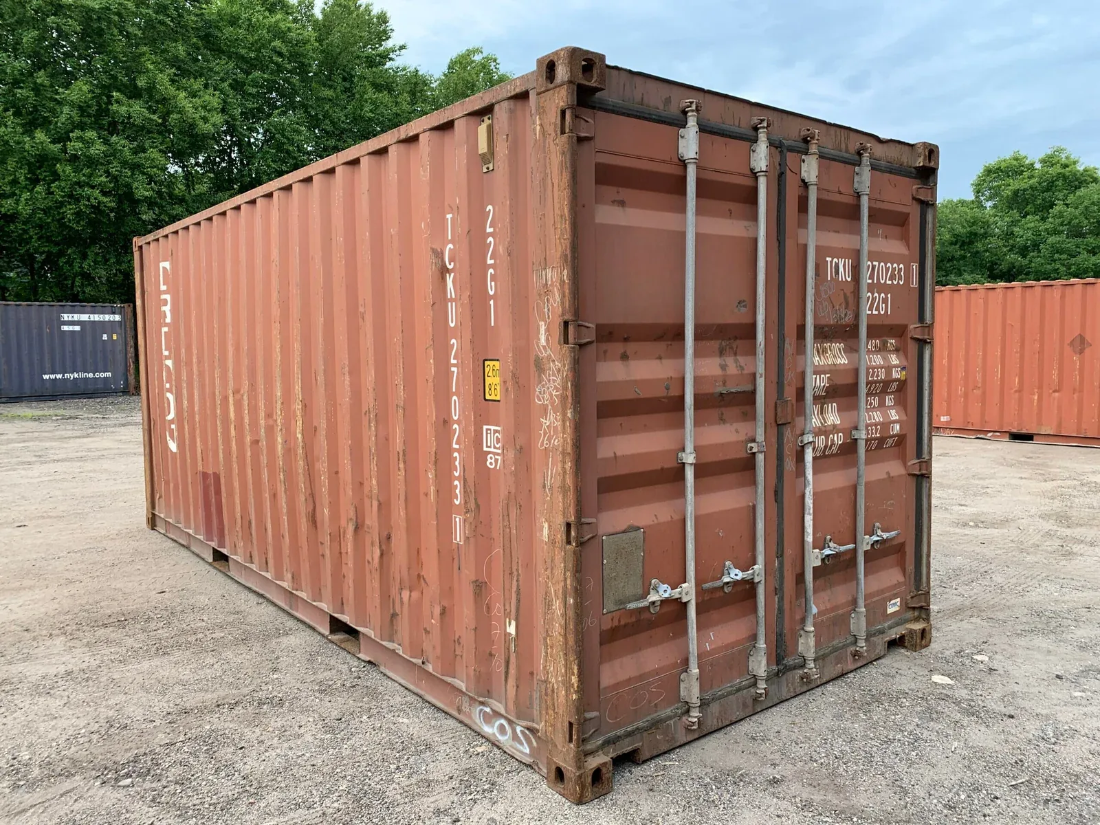 20ft Used Shipping Container — Wind & Watertight — Brick Red