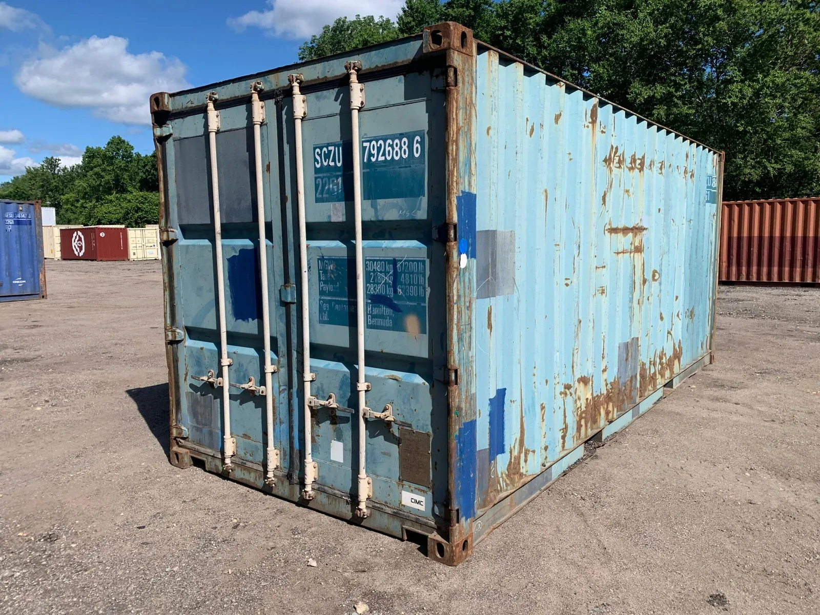 20ft x 8ft x 8.5ft Tall –Used Shipping / Storage Container-Wind and Watertight – Blue