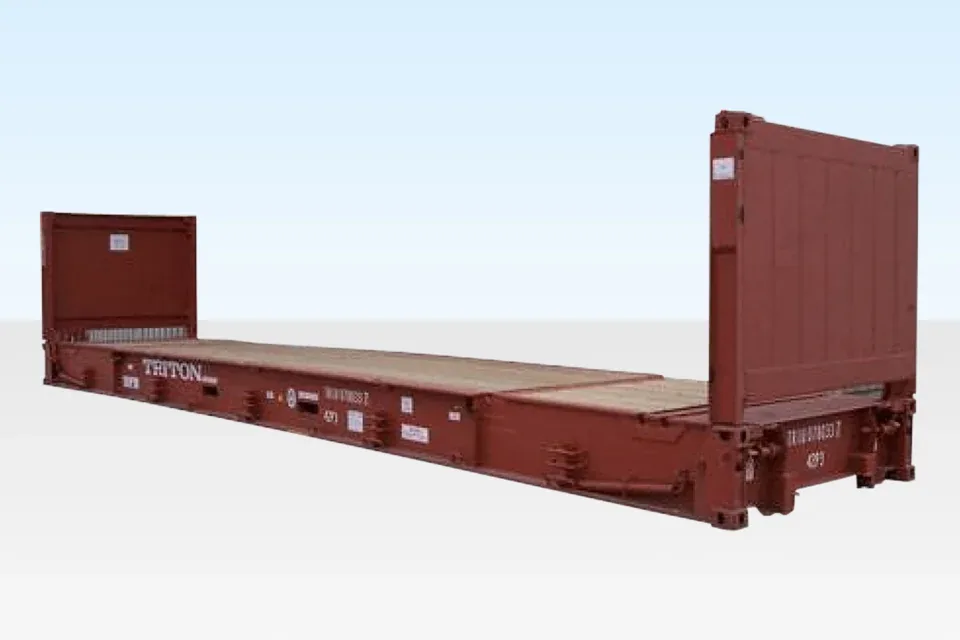 40ft x 8ft Used Shipping Container Flat Rack